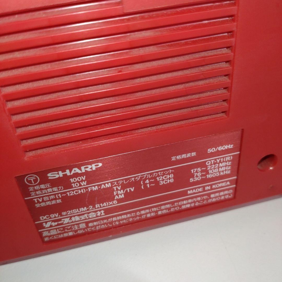 SHARP QTY1 レッド ダブルラジカセ レトロ 昭和 シャープ