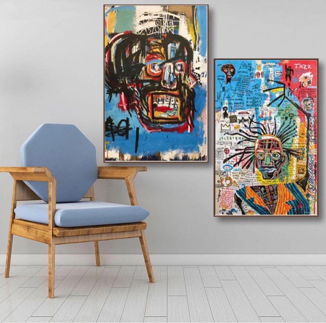 額入 バスキア ポスター 北欧 絵 アート 大判 人気 絵画 おしゃれ フレーム