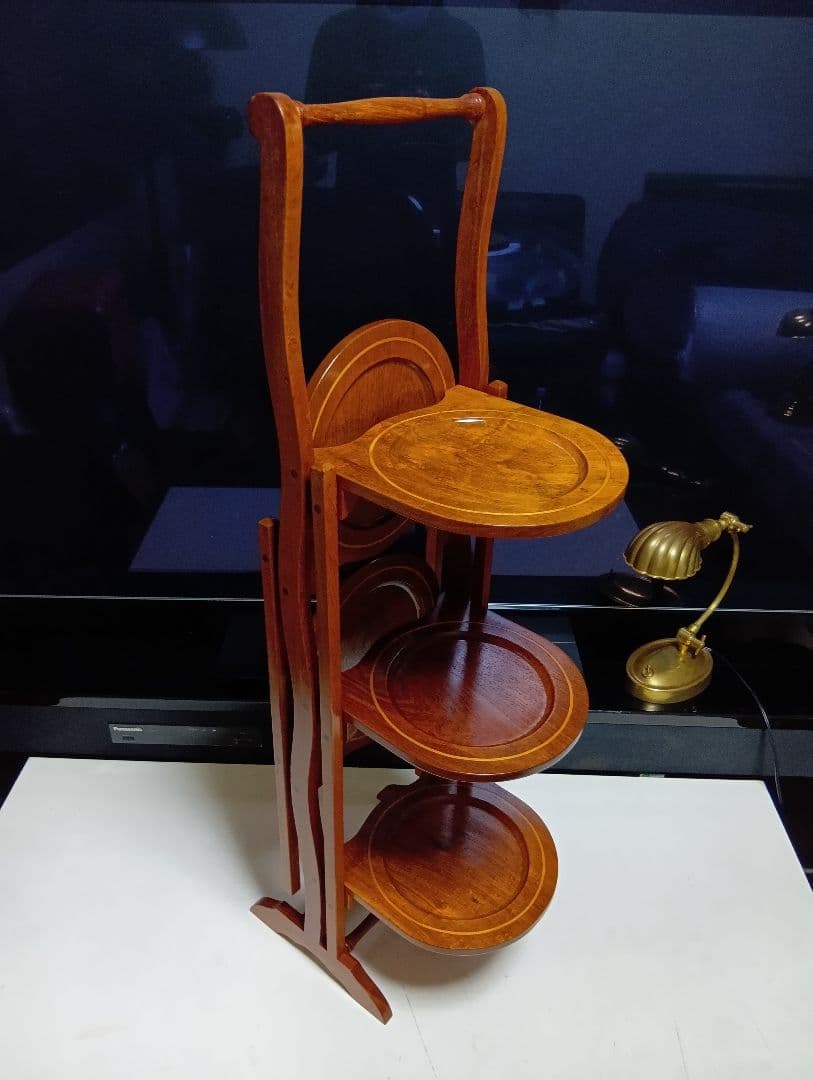 1960's　デンマーク　象嵌　チーク材　フォールディング　オープン　シェルフ