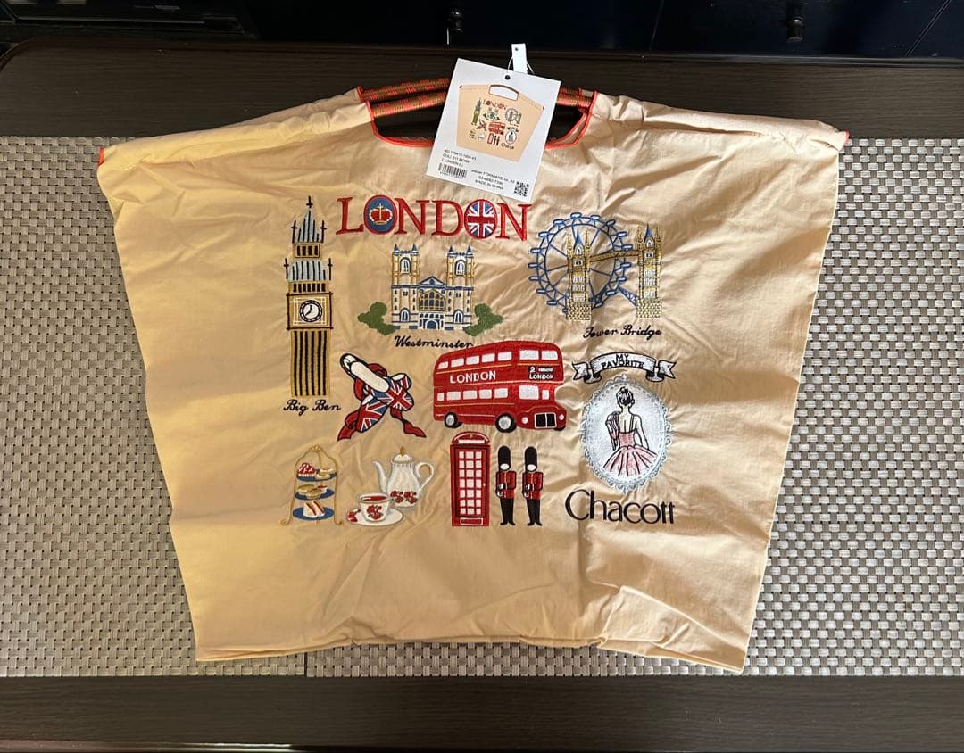 ニキヤボールアンドチェーンChacott ロンドン刺繍エコバッグ　Lサイズ