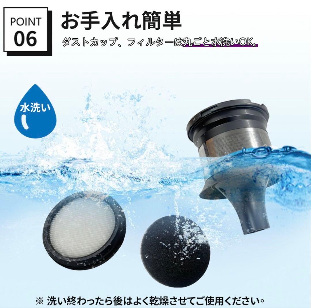 掃除機 コードレス グリーンLEDライト付き サイクロン ハンディクリーナー