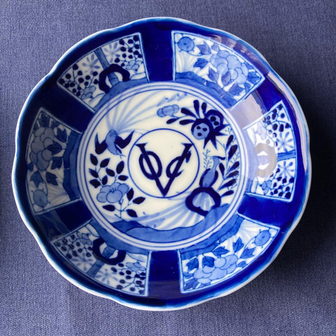 深川製磁　染付芙蓉手　VOC 平皿　深鉢