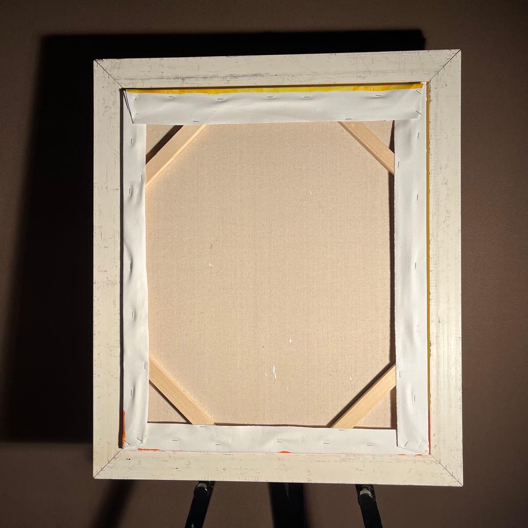 ★秀作★ 手書き油絵 ゴッホ アイリスのある花瓶 額付 絵画 インテリア 油彩画