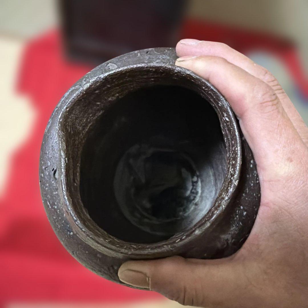 骨董・茶道具江戸時代古い 南蛮焼 古南蛮　花入 花道 華道