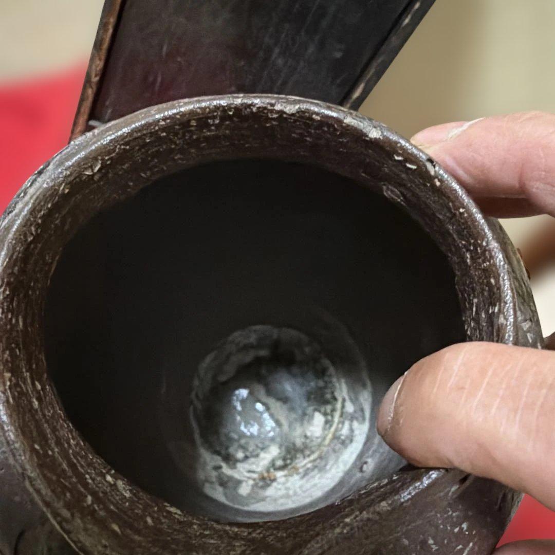 骨董・茶道具江戸時代古い 南蛮焼 古南蛮　花入 花道 華道