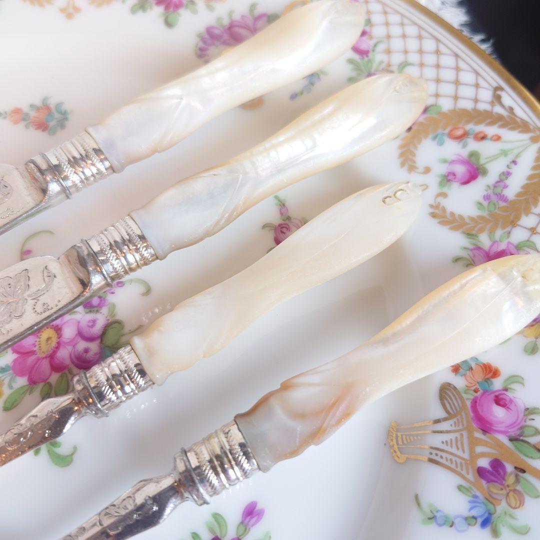 白蝶貝　デザートカトラリーセット　マザーオブパール　ナイフ　フォーク