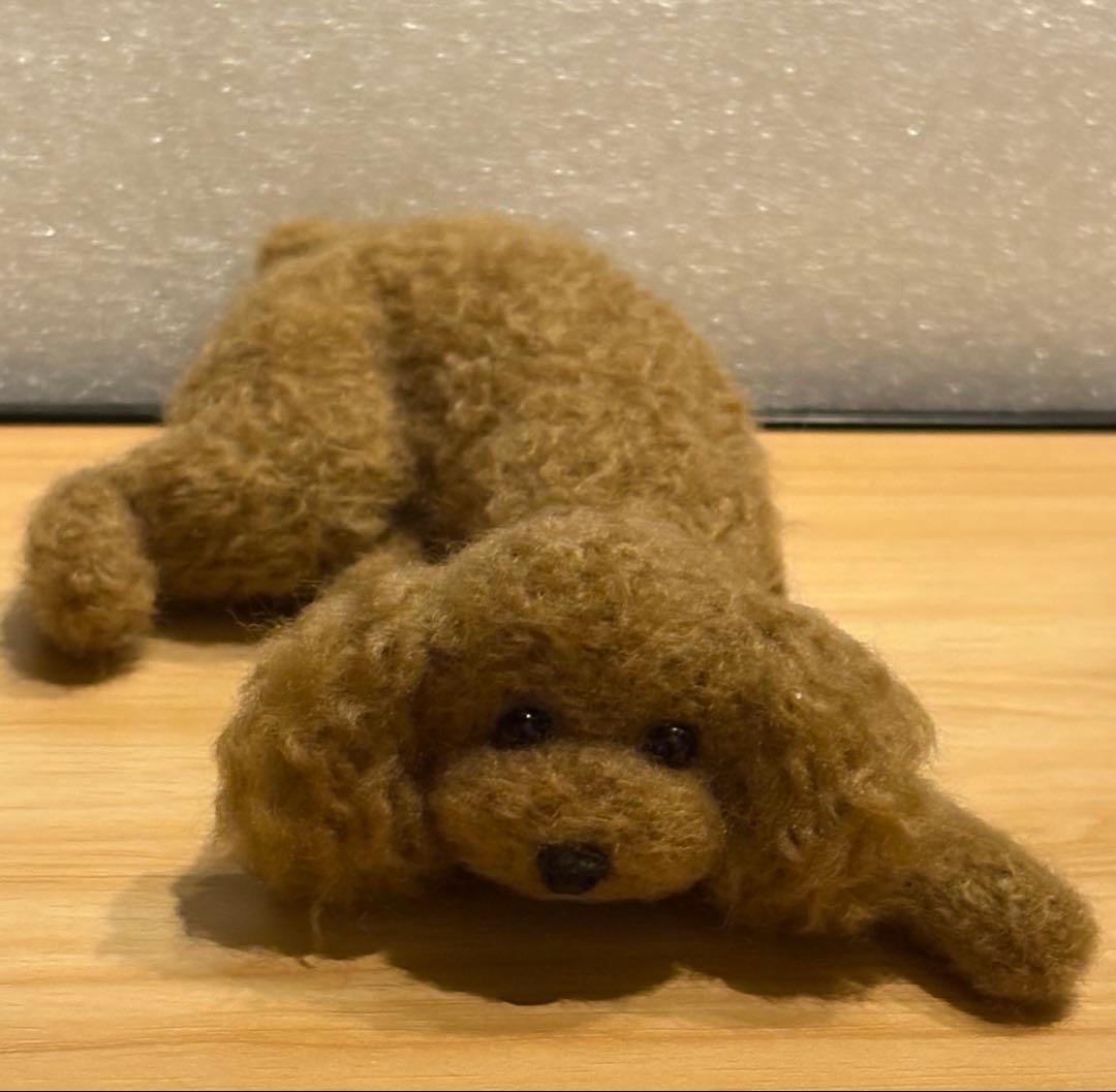 羊毛フェルト 毛糸 トイプードル（レッド）❣️大きめ❣️19cm