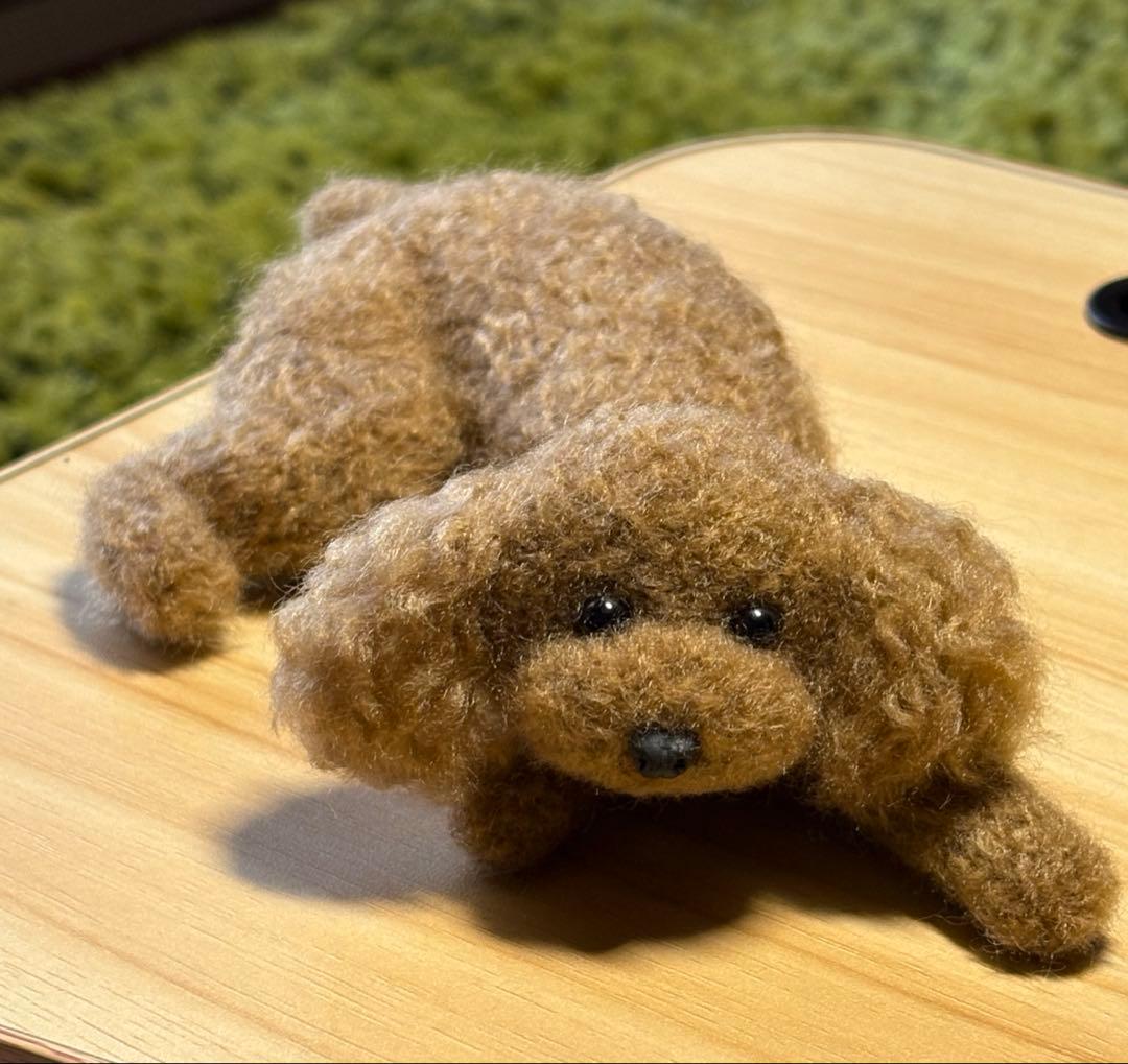 羊毛フェルト 毛糸 トイプードル（レッド）❣️大きめ❣️19cm