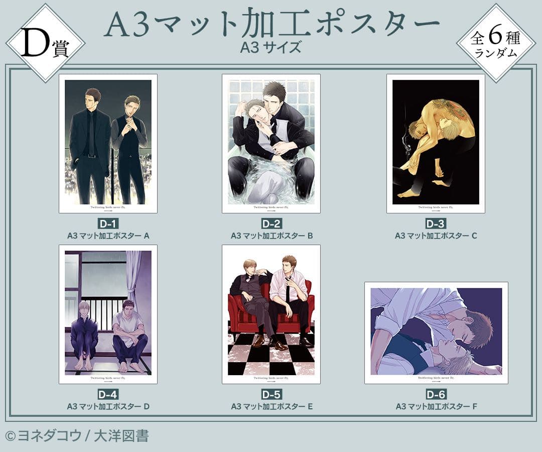 囀る鳥は羽ばたかない オンラインくじ D賞 A3マット加工ポスター 全6種セット