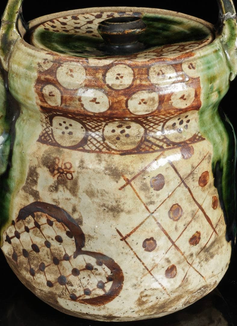 時代古作 古織部 水次ぎ形水指 水注 共箱付 茶道具 貴重希少品 古美術 骨董品