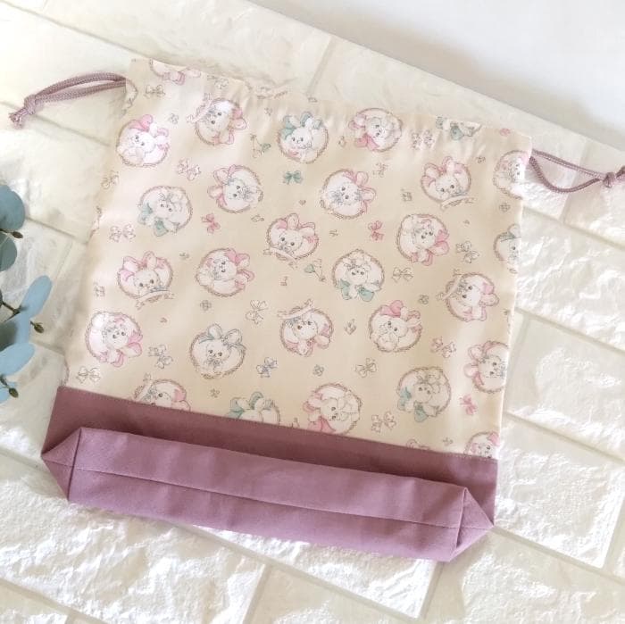 《送料無料》通園・通学3点セット・リボンうさぎ・ナチュラル　＃n1422