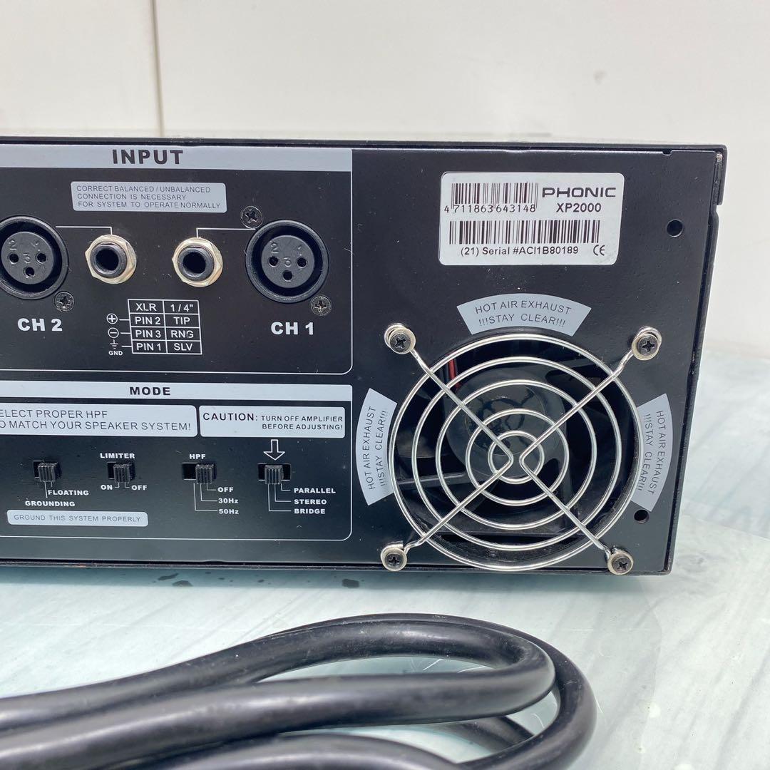 Phonic XP2000 パワーアンプ　ステレオ ブリッジ
