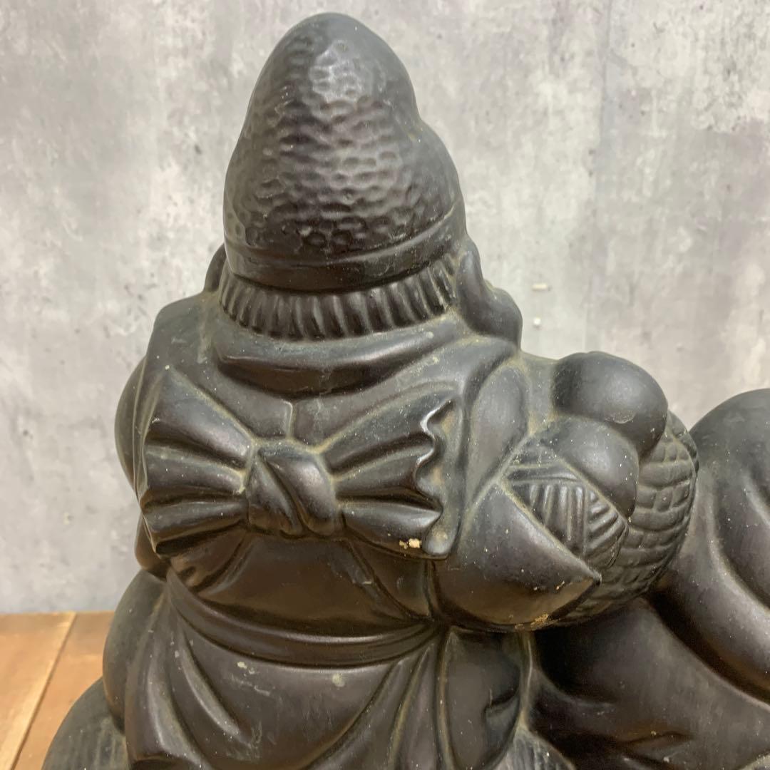 E-4 【極美品】恵比寿大黒 置物 縁起物 二柱セット 七福神 時代物 骨董 開