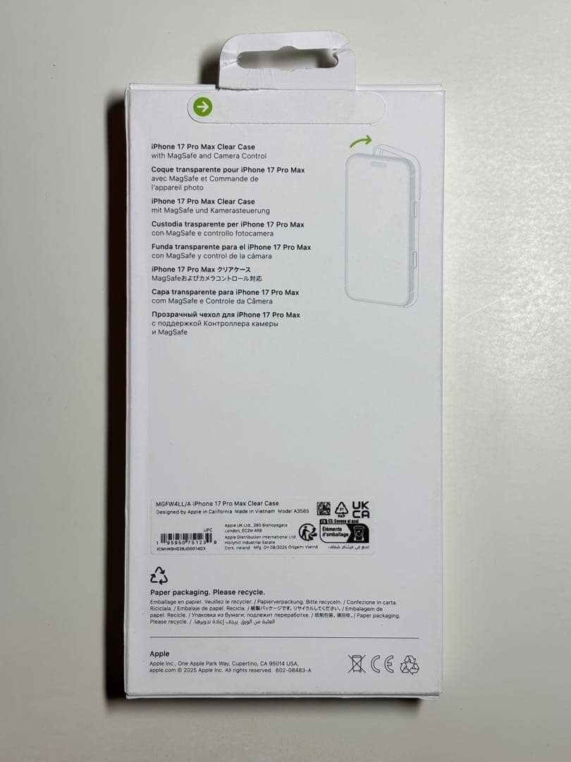 【新品】純正 iPhone 17 Pro Max クリアケース①