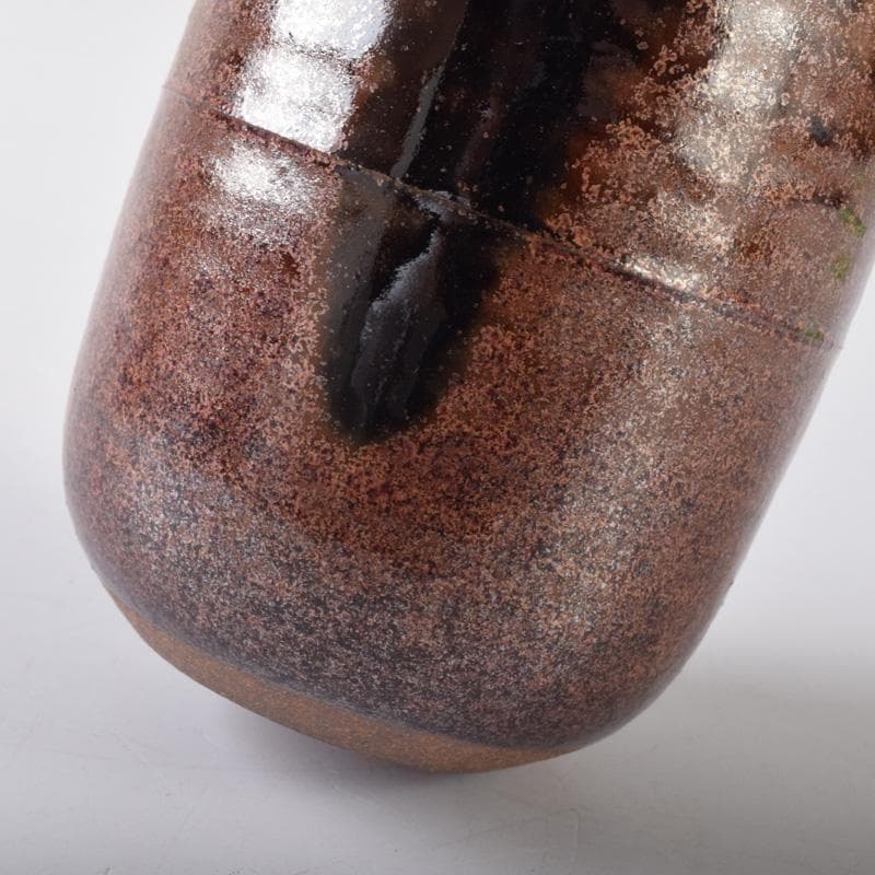 茶道具　平安　笹田有祥作　模六条　肩衝茶入　仕覆付　共箱　V　7288