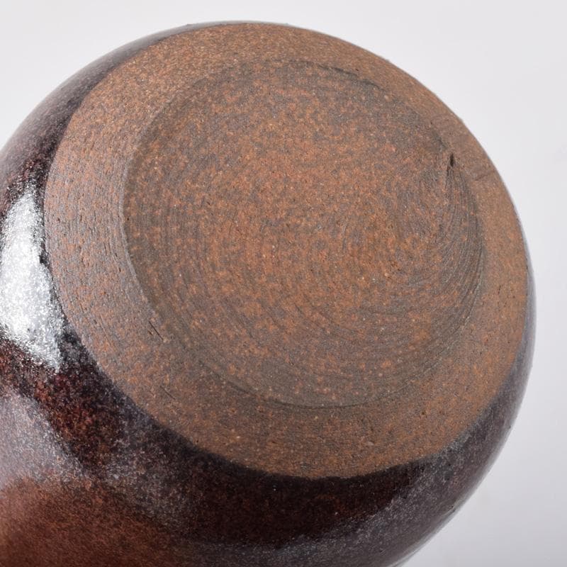 茶道具　平安　笹田有祥作　模六条　肩衝茶入　仕覆付　共箱　V　7288