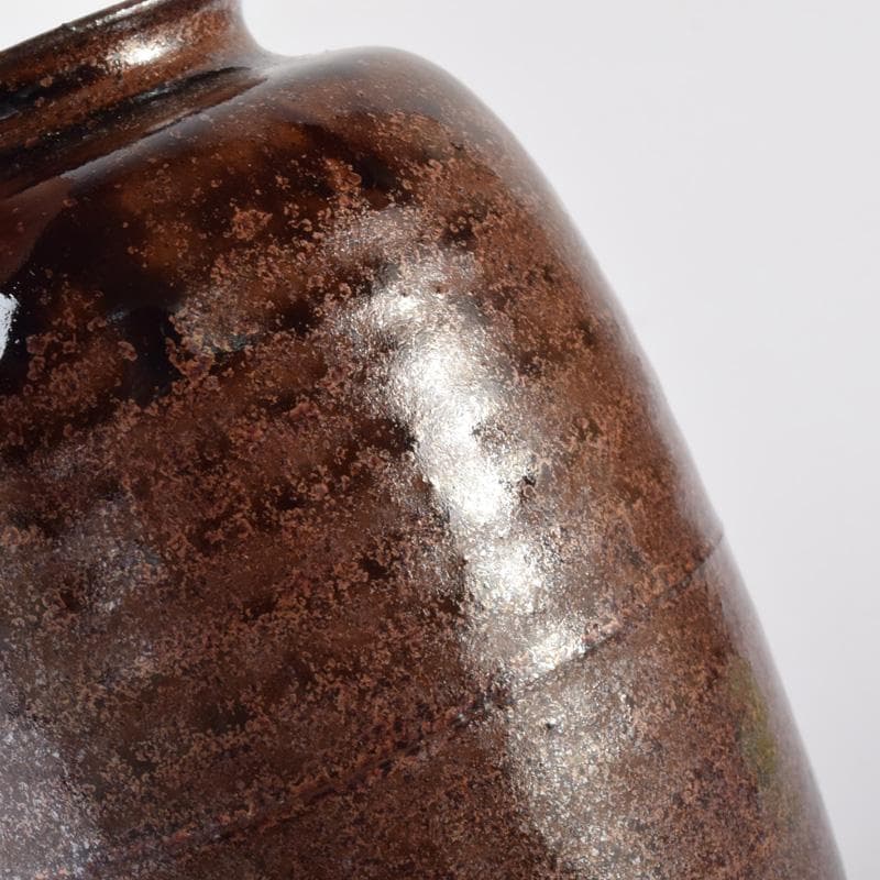 茶道具　平安　笹田有祥作　模六条　肩衝茶入　仕覆付　共箱　V　7288