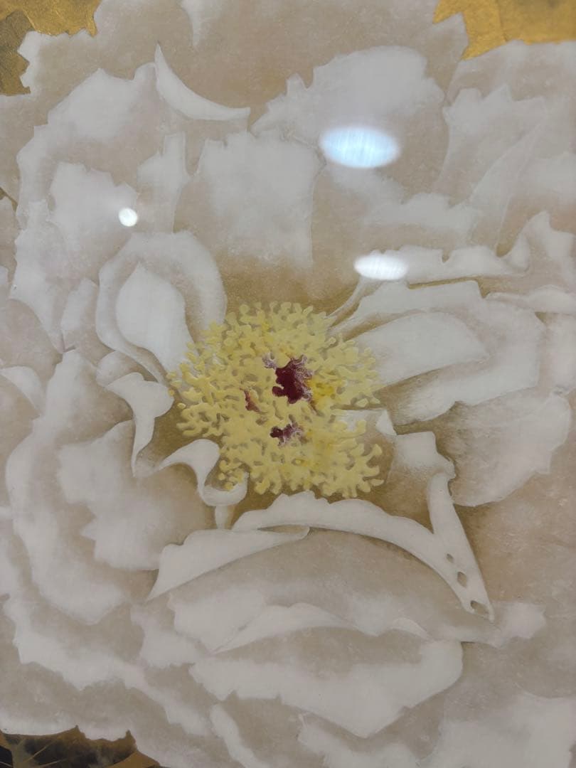 井上清治画伯 富貴花 牡丹 日本画 F10 院展作家　東京芸術大学