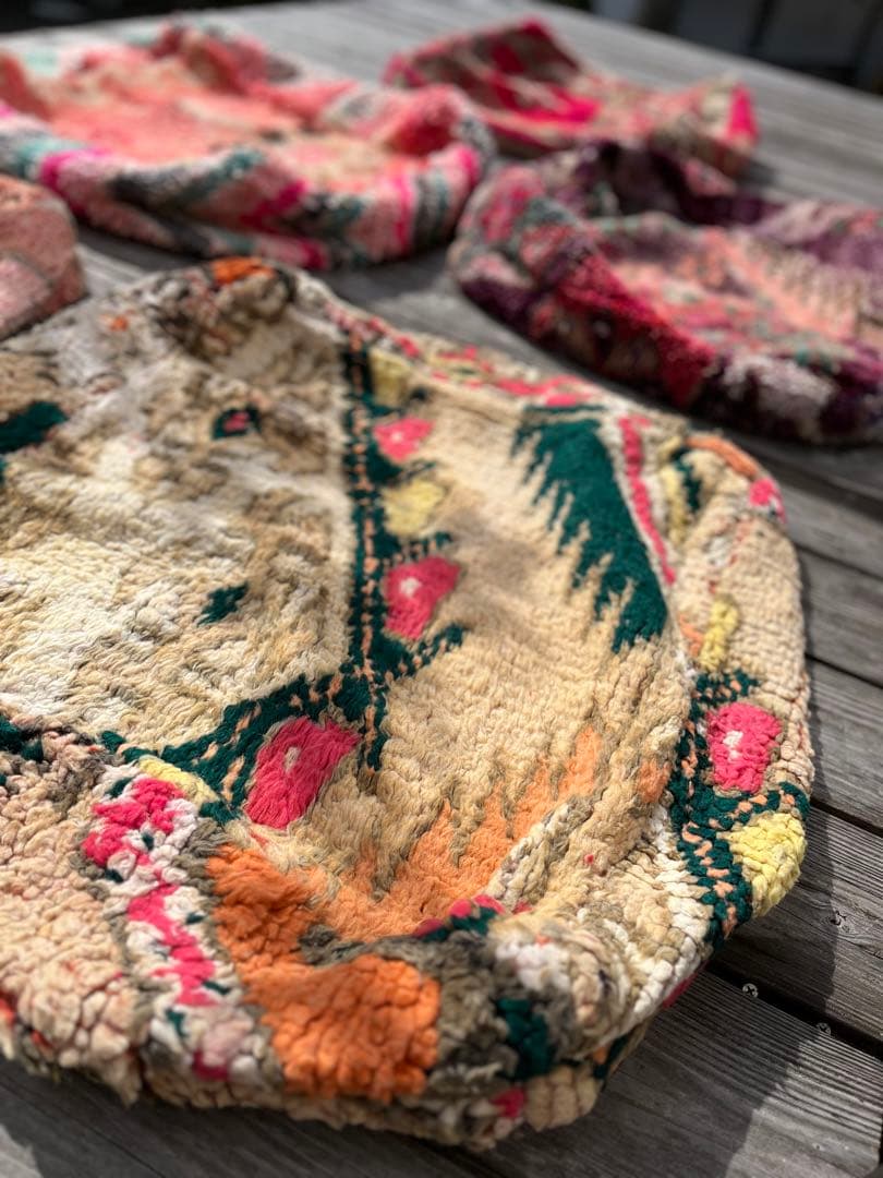 vintage floor cushion　グリーンベージュ