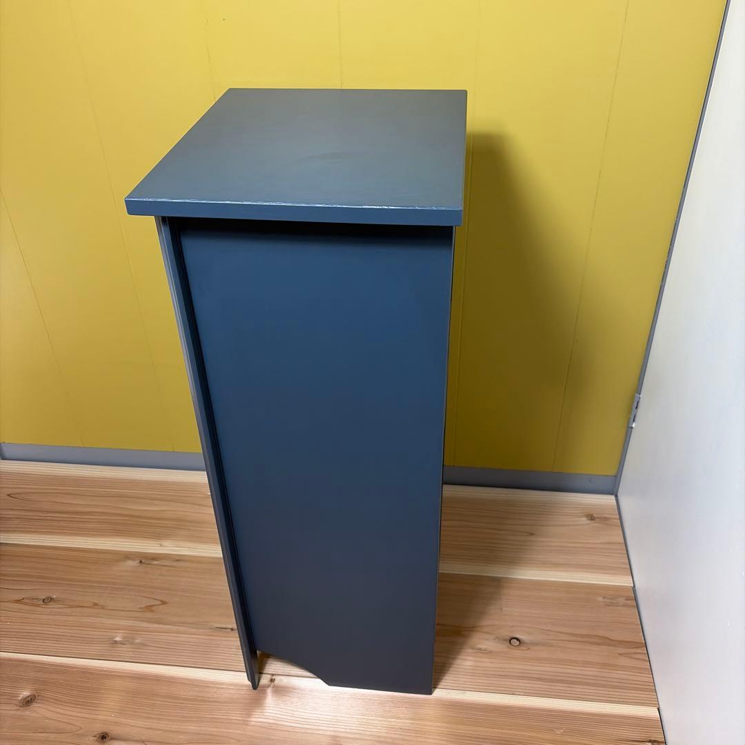ダークブルー 木製キャビネット リメイク品