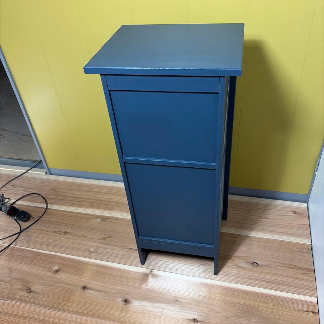 ダークブルー 木製キャビネット リメイク品