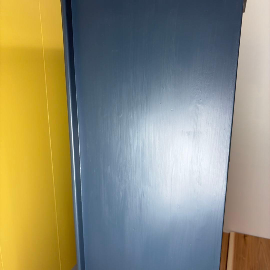 ダークブルー 木製キャビネット リメイク品