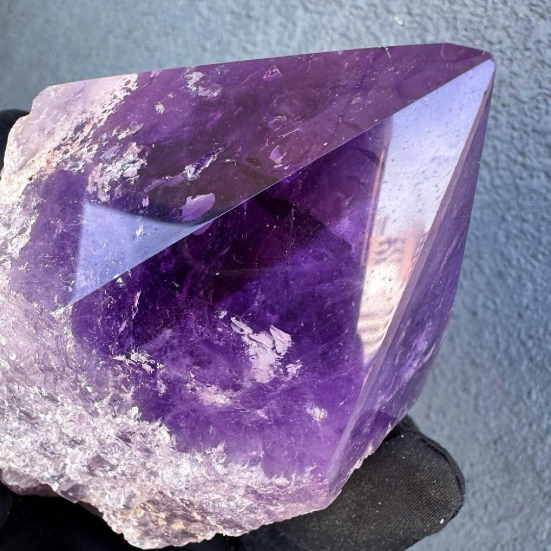 絶品☆極上の逸品❗️レインボー☆ボリビア産アメジストポイント パワー原石A1615