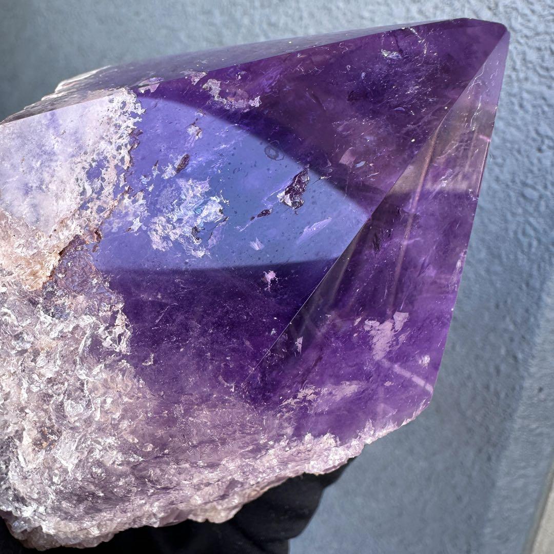 絶品☆極上の逸品❗️レインボー☆ボリビア産アメジストポイント パワー原石A1615