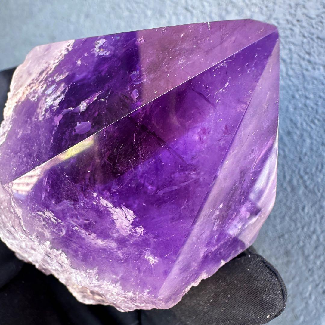 絶品☆極上の逸品❗️レインボー☆ボリビア産アメジストポイント パワー原石A1615