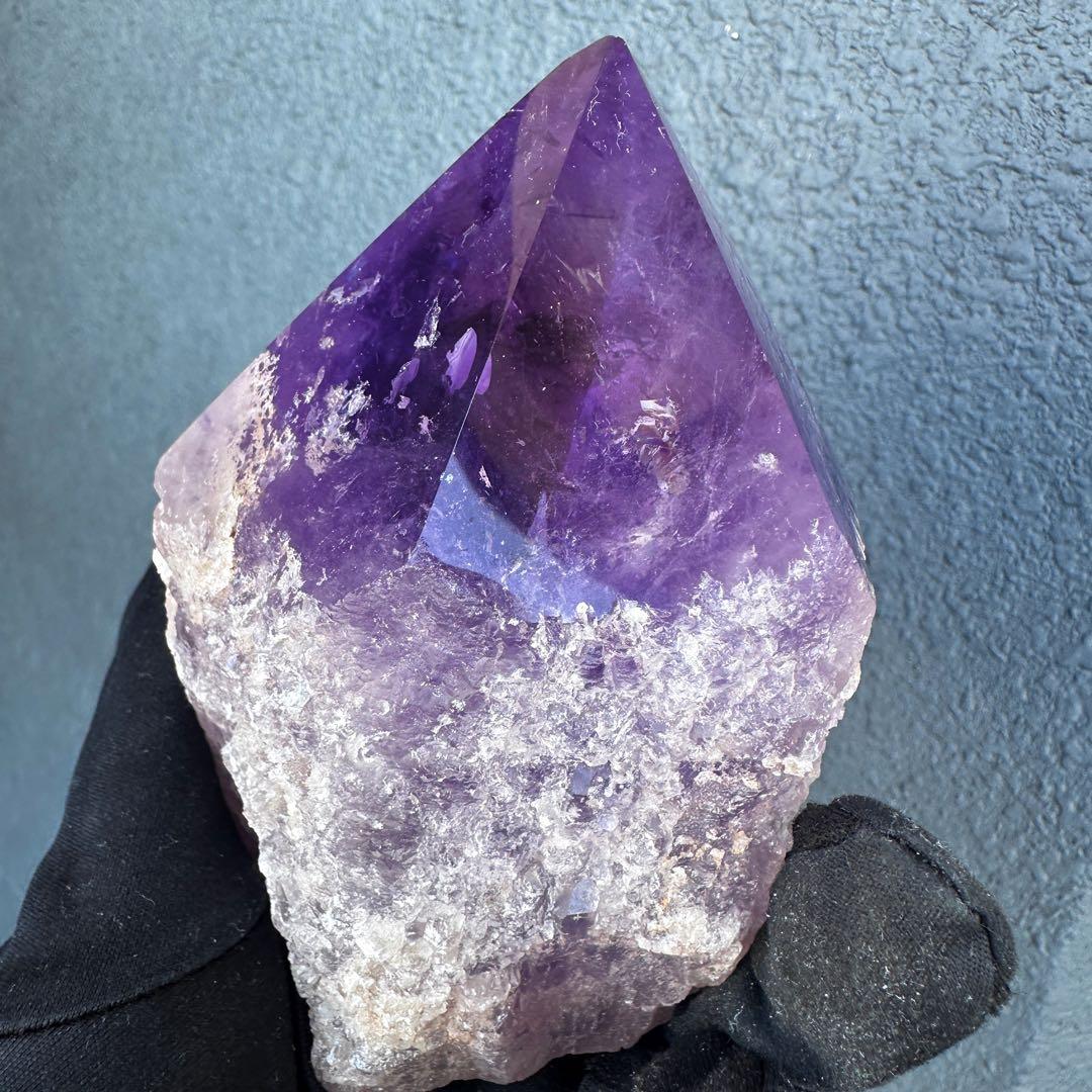 絶品☆極上の逸品❗️レインボー☆ボリビア産アメジストポイント パワー原石A1615