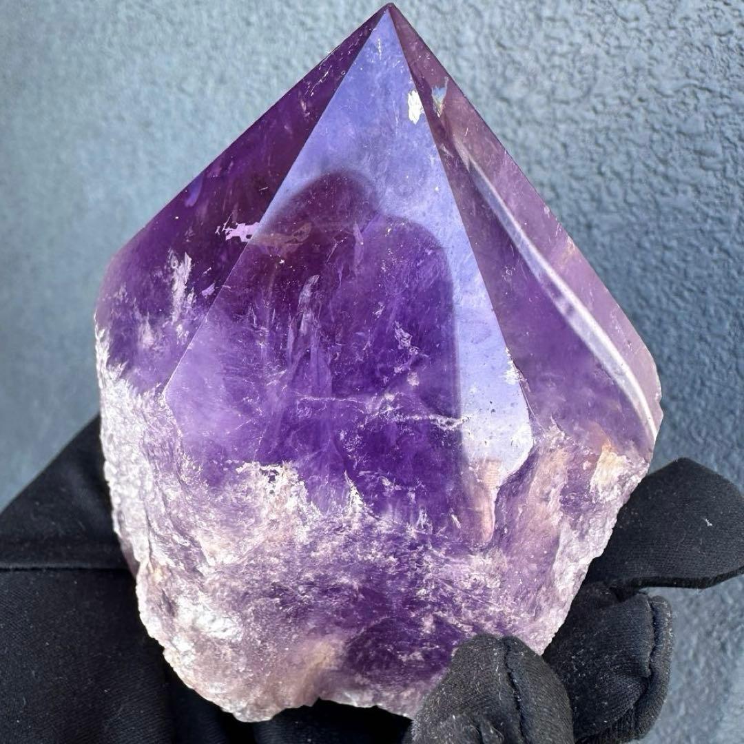 絶品☆極上の逸品❗️レインボー☆ボリビア産アメジストポイント パワー原石A1615