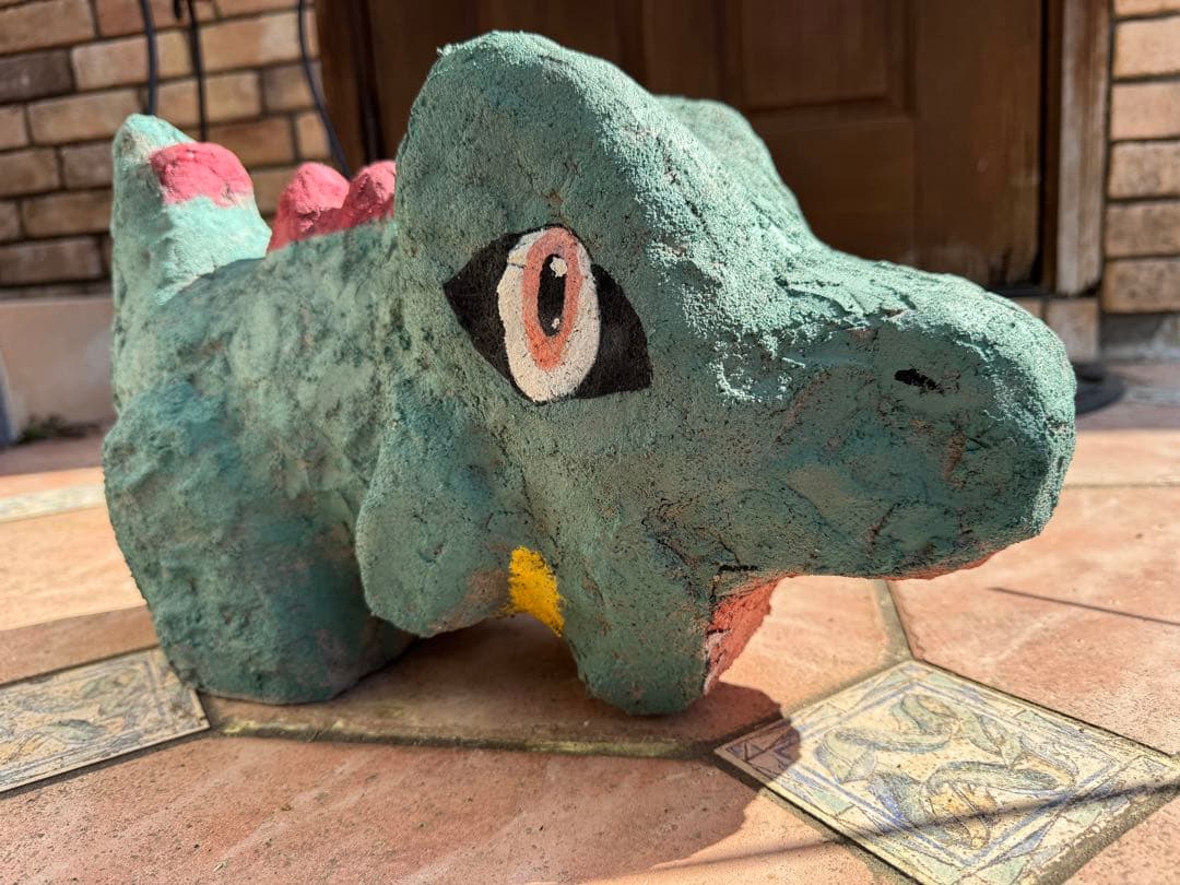 手作り ワニ　わに　立体オブジェ　ガーデニング　飾り