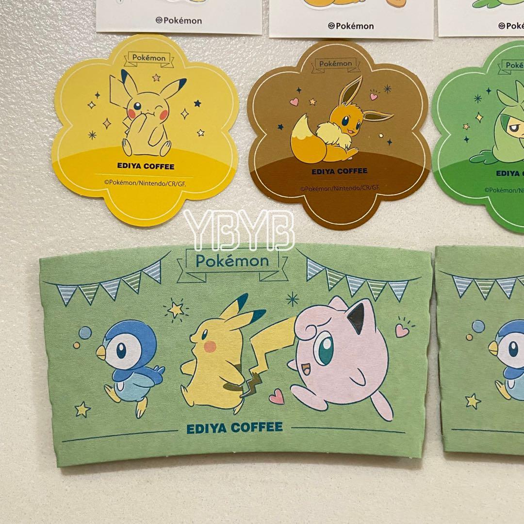 ポケモン EDIYA COFFEE ステッカー スリーブ クルマユ ポッチャマ