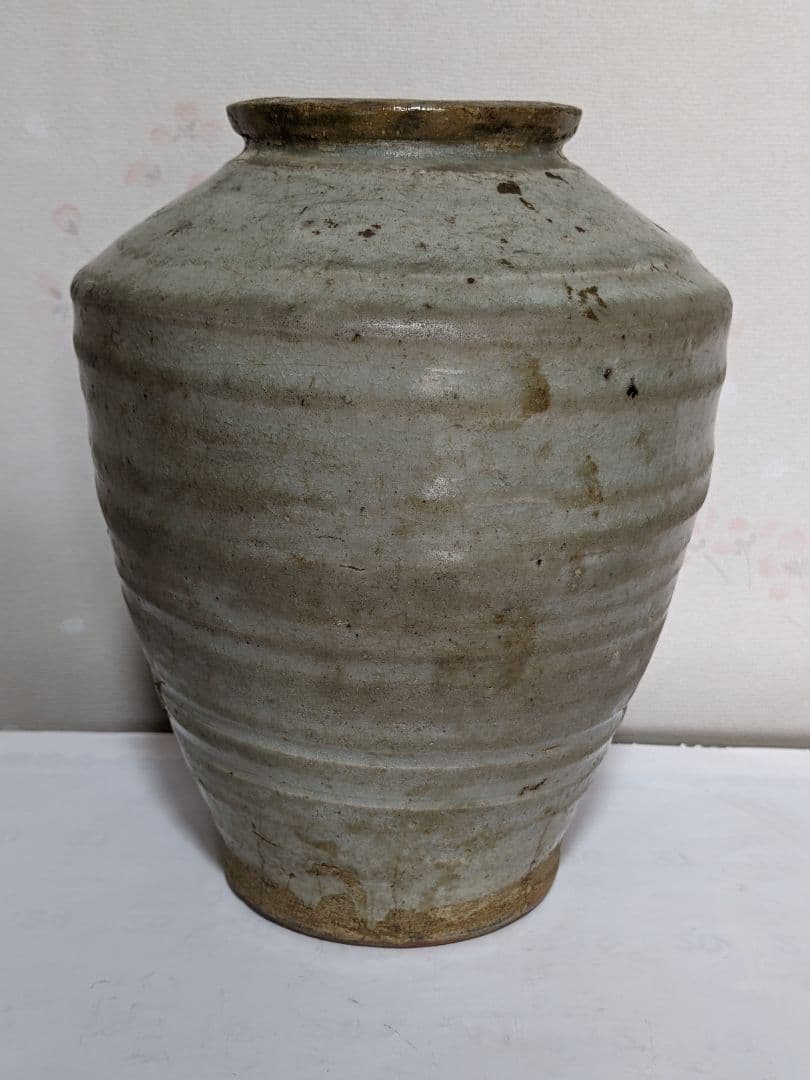 ♦中国陶磁 明時代末 胴継ぎ 壺 清時代花台 古玩 古美術品 朝鮮李朝 骨董品