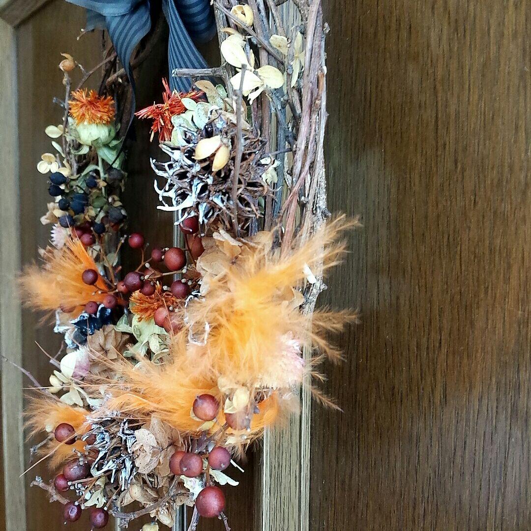 ハロウィン　ドライフラワー　リース　スワッグ
