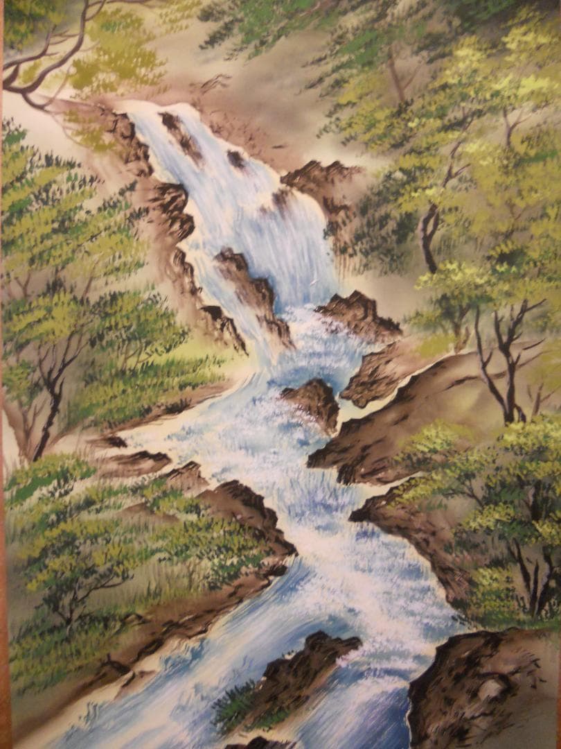 掛け軸 古川翠峯 奥入瀬 絹本 希少 軸装 茶道具 掛軸 美品 です。