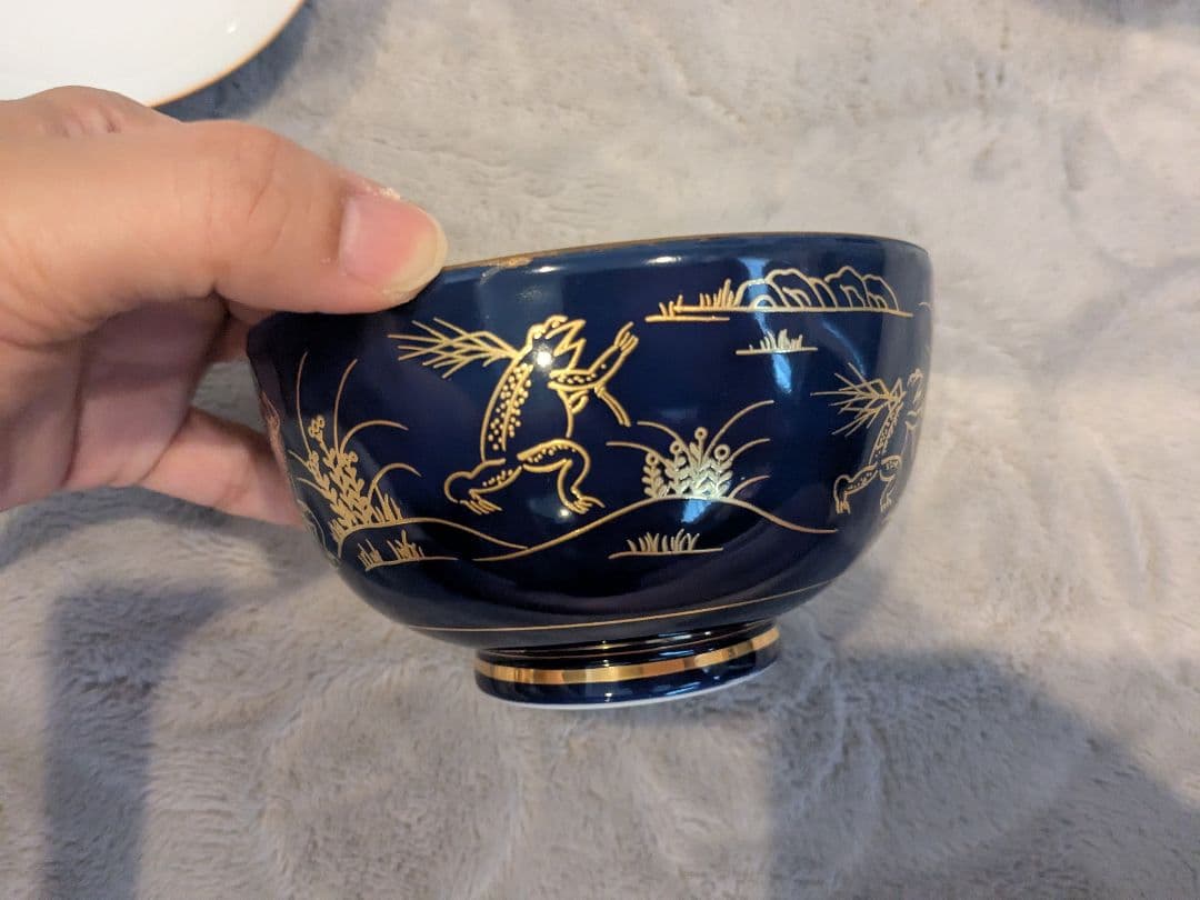 白磁 鳥獣戯画 動物 食器 4点セット