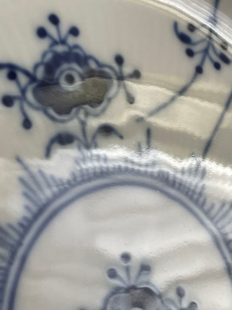 ロイヤルコペンハーゲン　ブルーフルーテッド ハーフレース プレート22cm