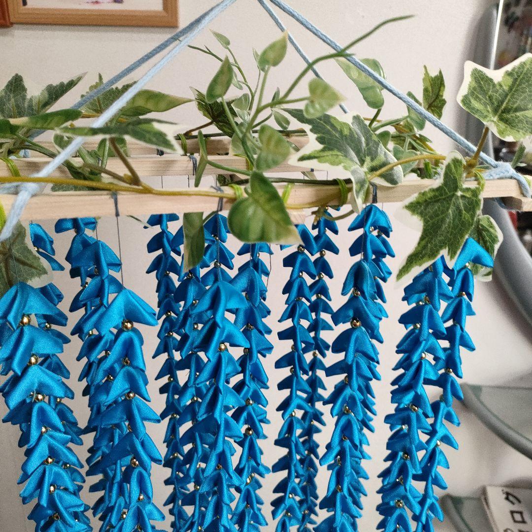 ハンドメイド 青のグラデーションつるし飾り