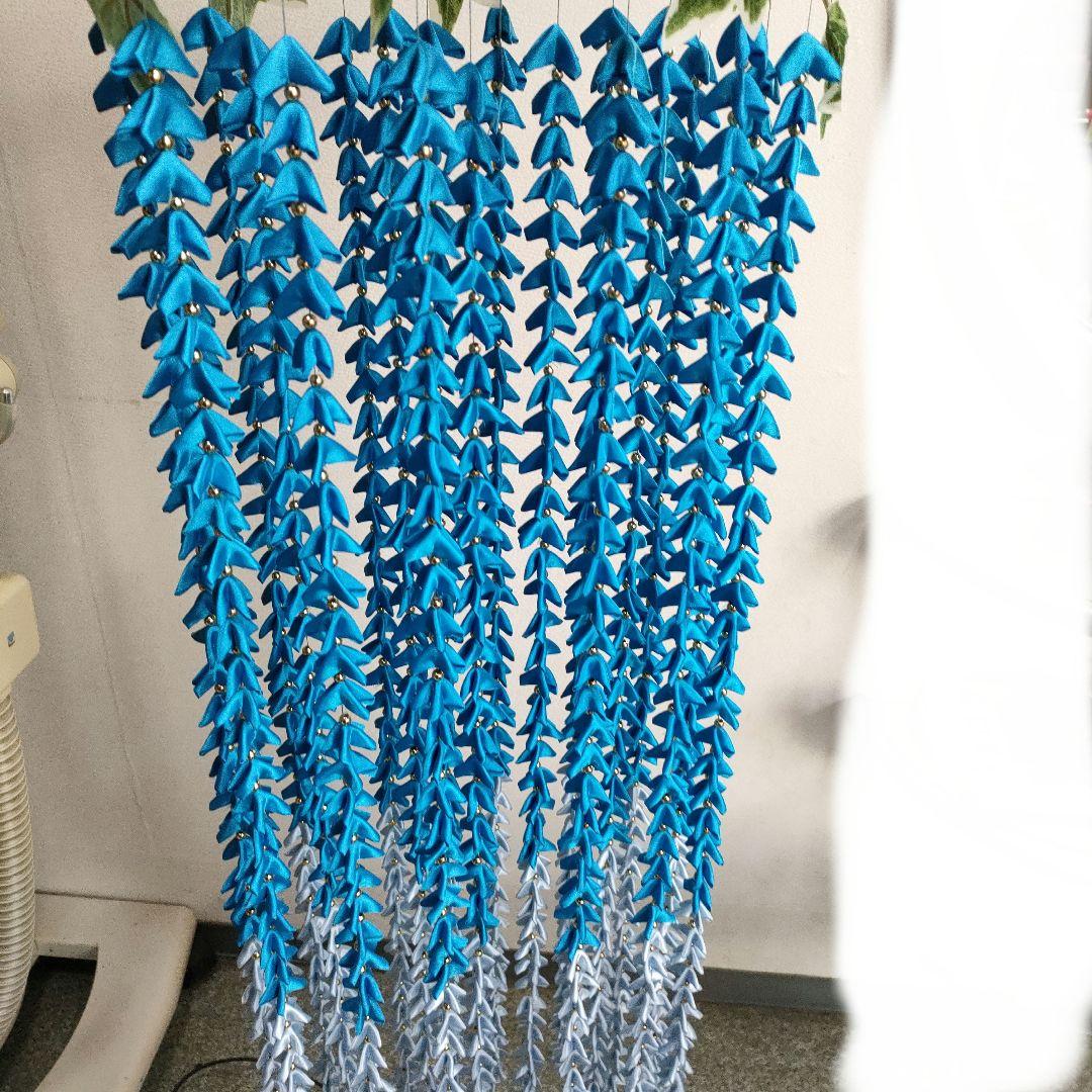 ハンドメイド 青のグラデーションつるし飾り