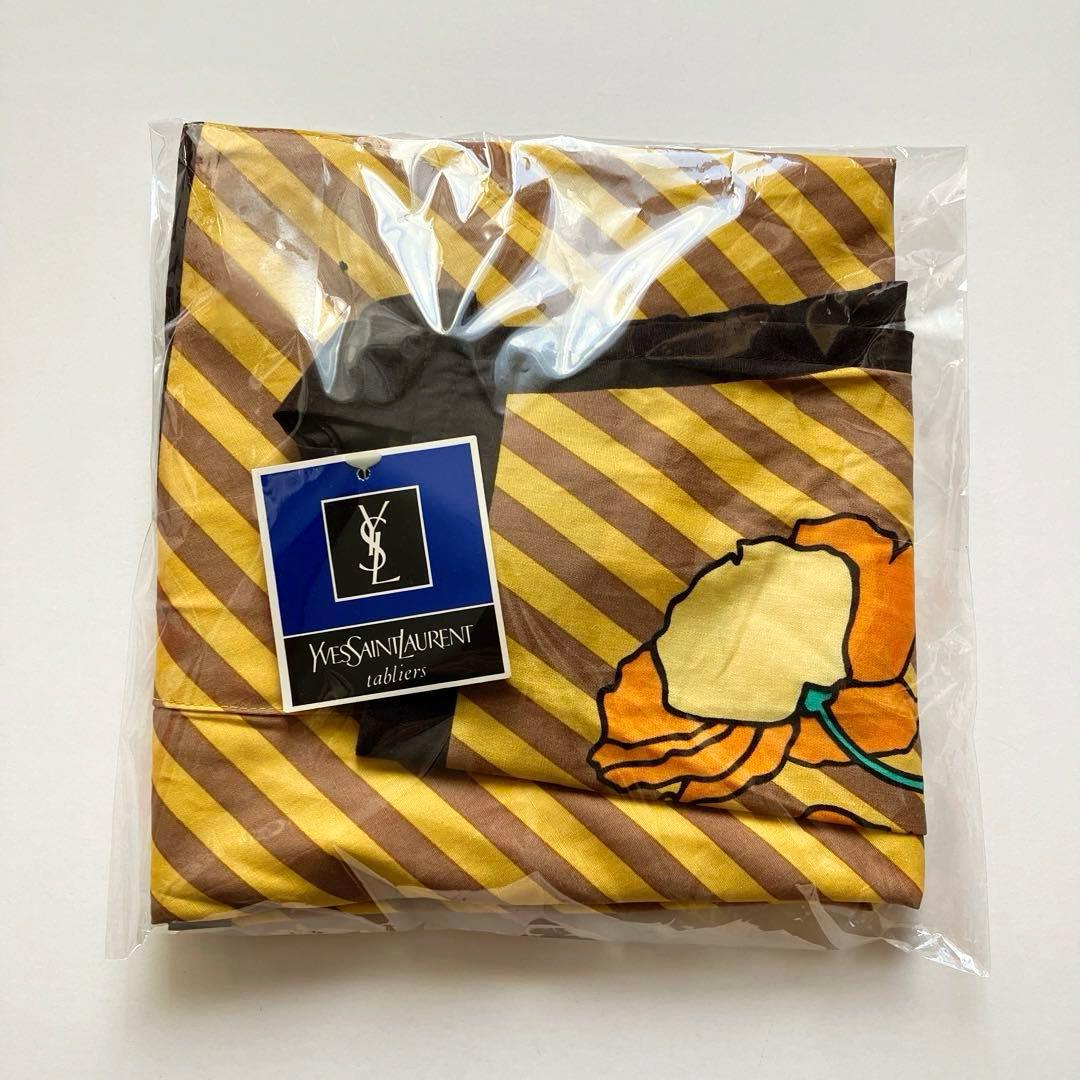 Yves Saint Laurent エプロン ヴィンテージ 花柄 タグ付 希少