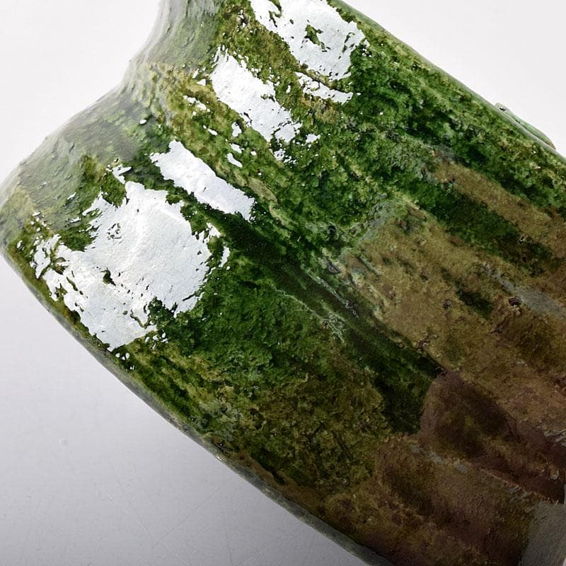 茶道具　中村道年作　青楽累座灰皿　共布共箱　V　7152