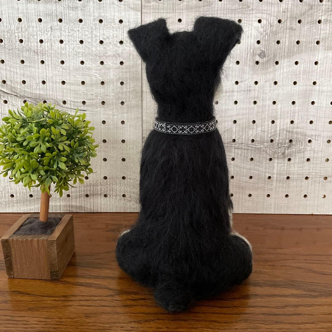 羊毛フェルト　ミニチュアシュナウザー　ブラック&シルバー　２点