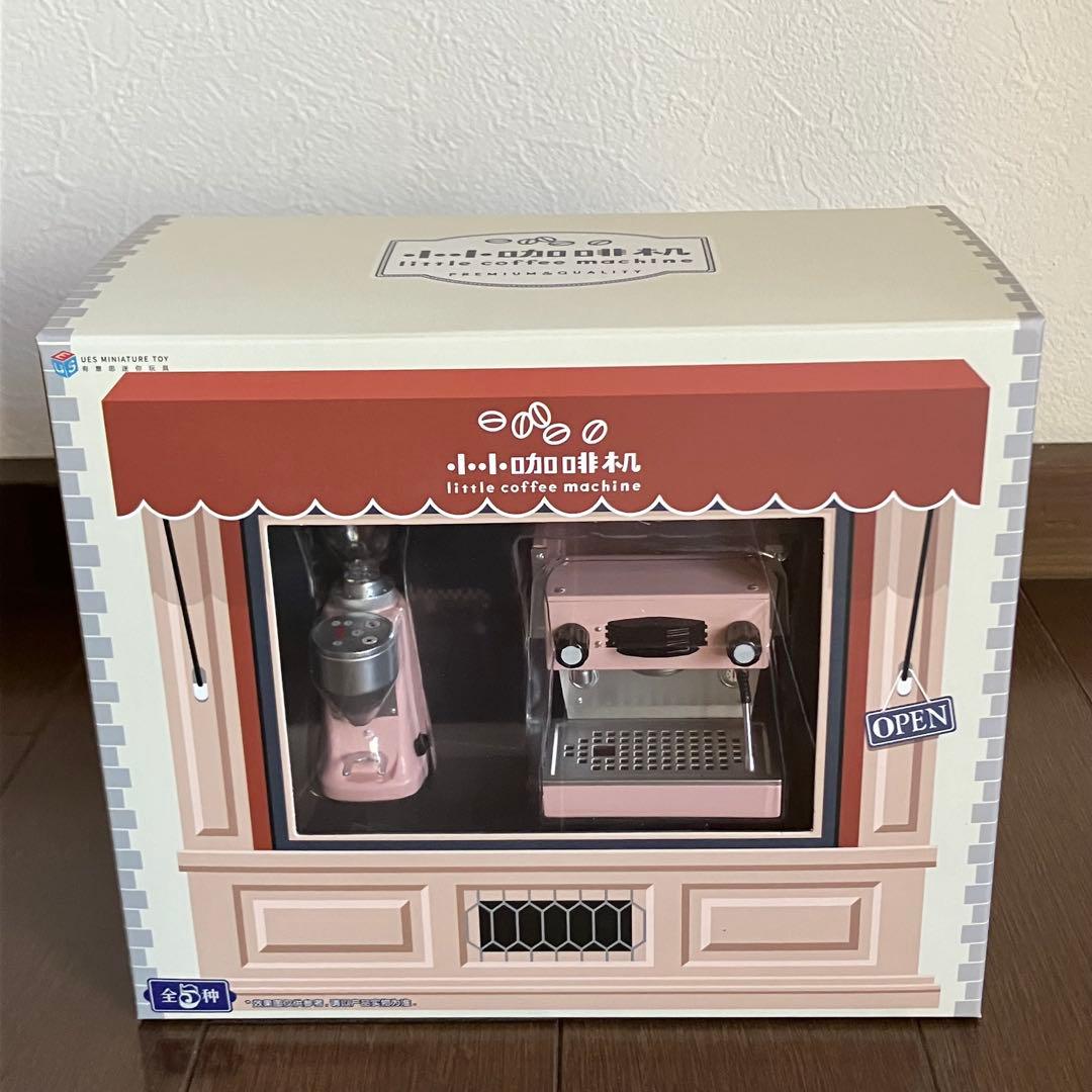 ミニチュア　コーヒーマシン　エスプレッソマシン　サクラピンク　ドールハウス