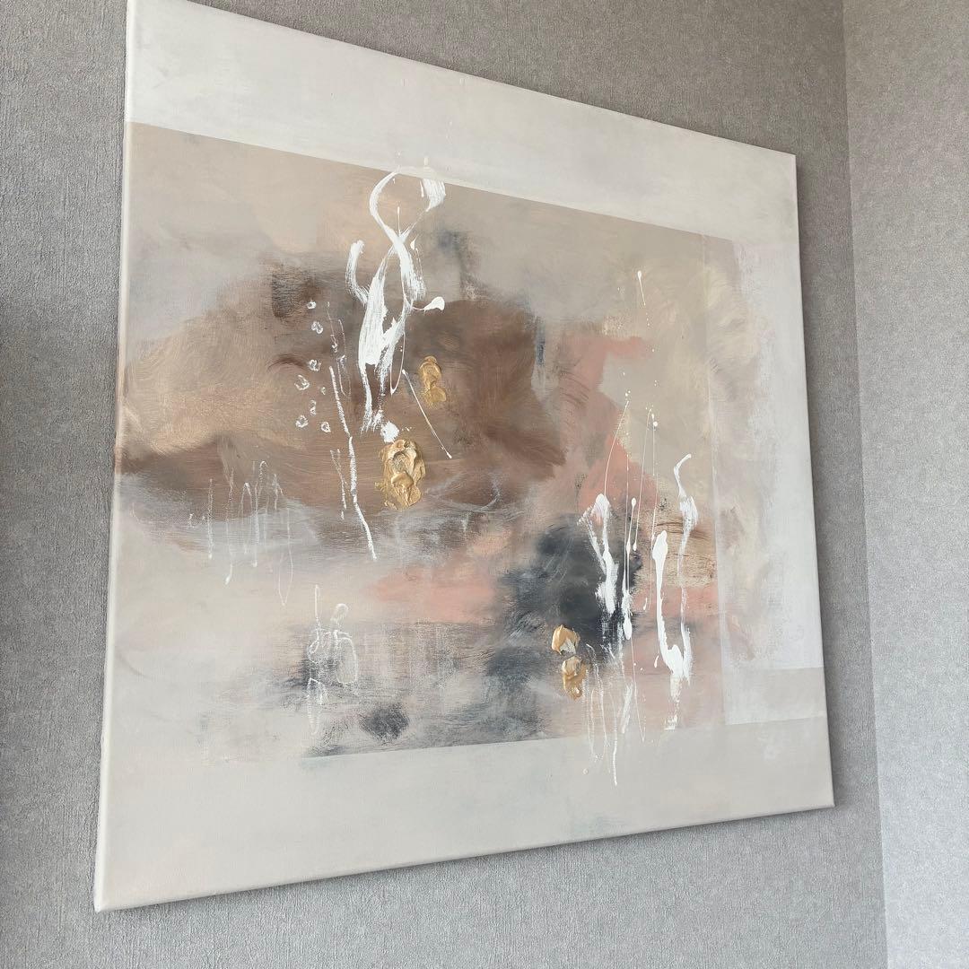 現代アート　80×80㎝　抽象画　テクスチャーアート　モダン　インテリア　絵画