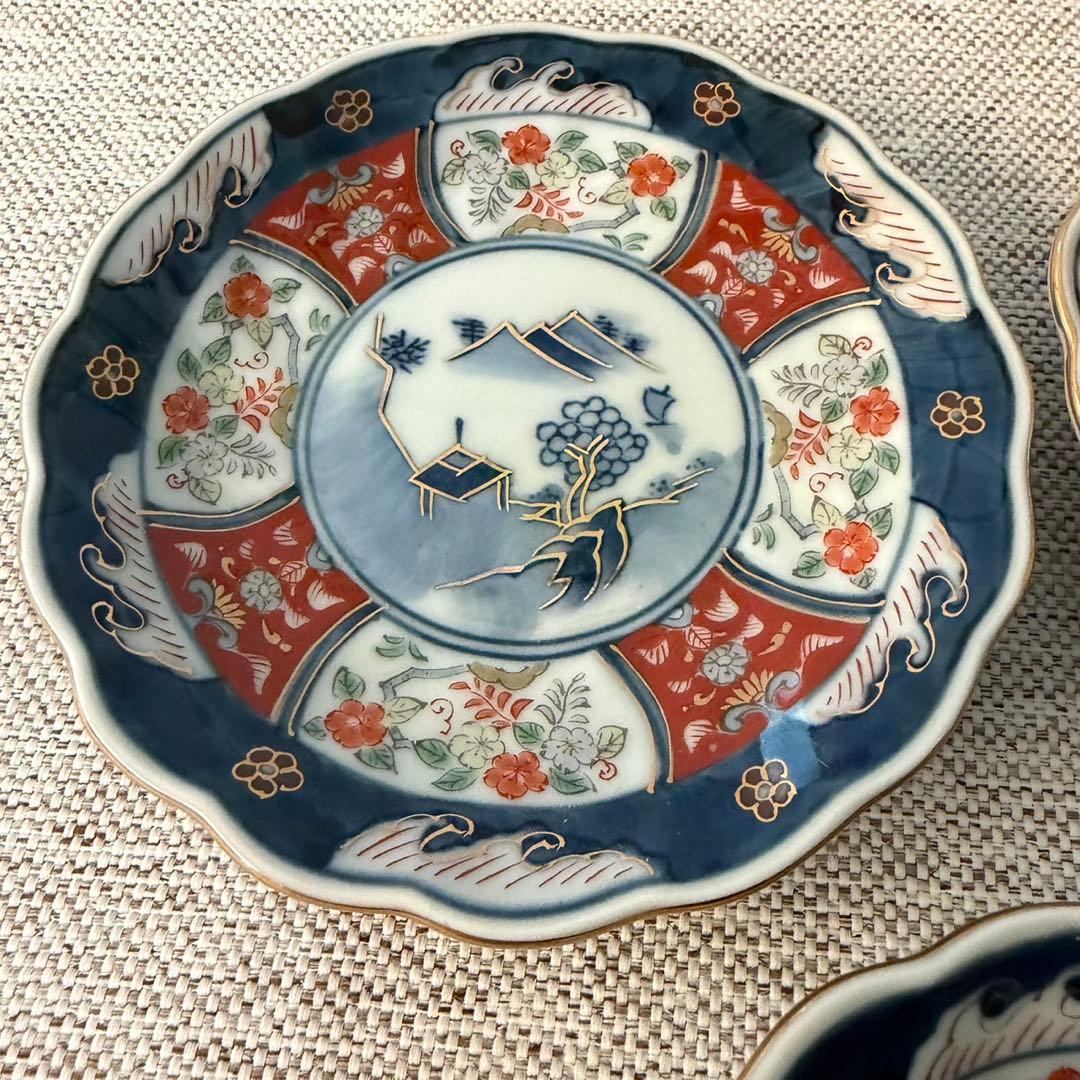 伊万里鍋島焼 瀬兵窯　古伊万里藤花　小皿　5枚