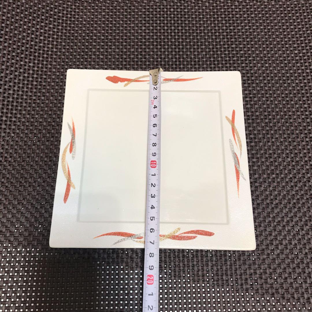 赤金銀彩刷毛正角　和食器　四角プレート　15枚セット