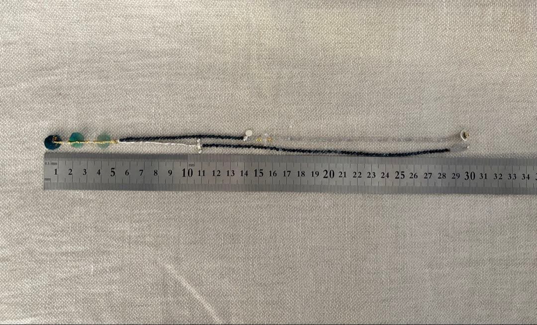 サファイア　ローマングラス　カレンシルバーネックレス