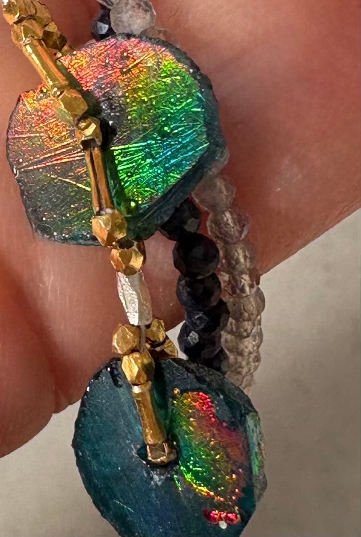 サファイア　ローマングラス　カレンシルバーネックレス