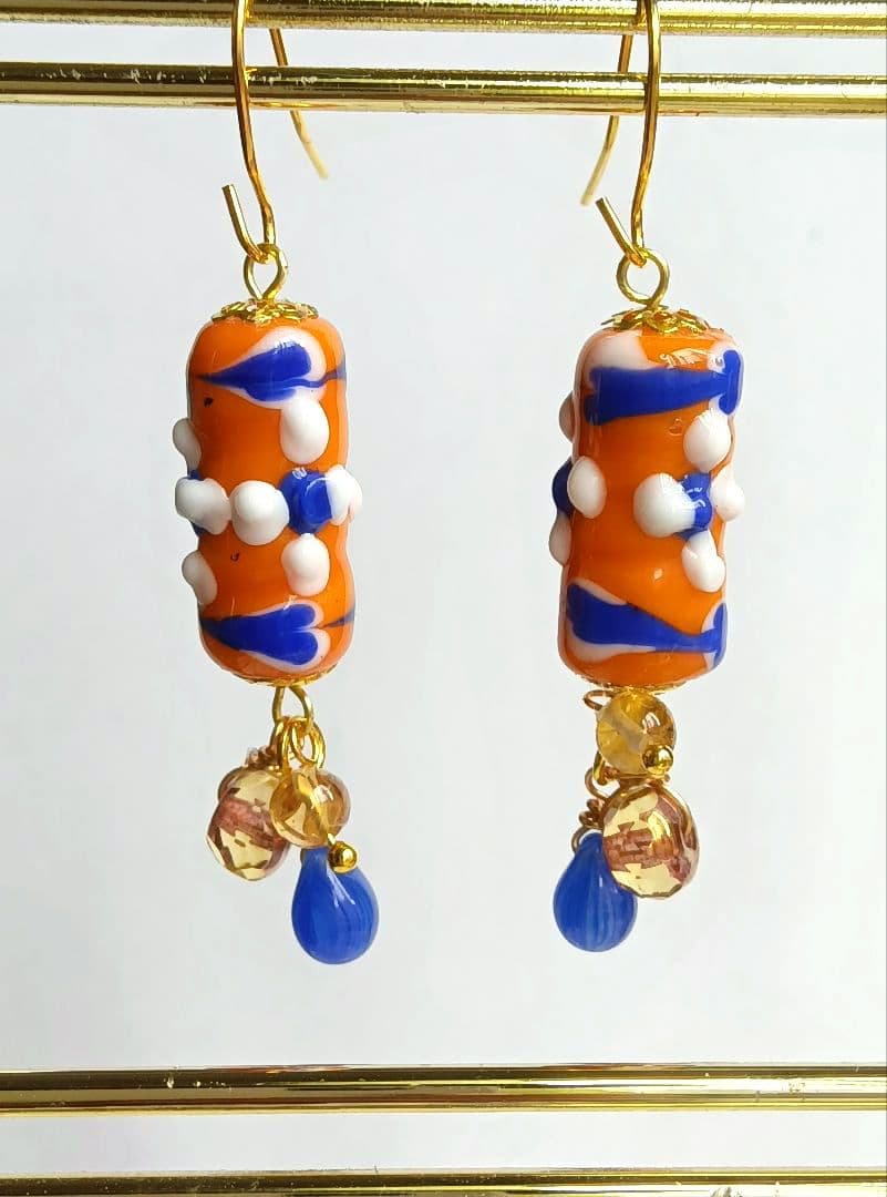 9248 Javaビーズ チェコビーズ ファントムシトリン パーツ